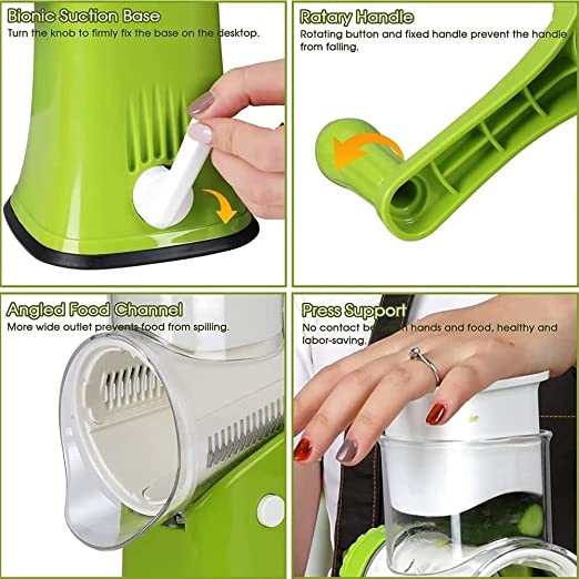 Tabletop Drum Rotary Manual Vegetable Cutter Slicer Multifunctional Kitchen Gadgets Cutting Machine 3 in 1 Combo