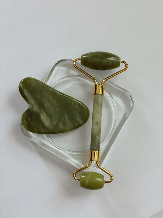 Flawless Jade Roller 2 In 1 Jade Roller & Gua Sha Set