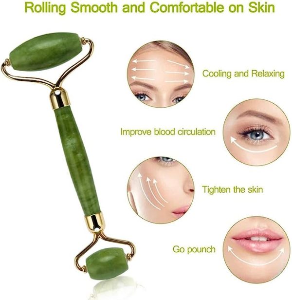 Flawless Jade Roller 2 In 1 Jade Roller & Gua Sha Set