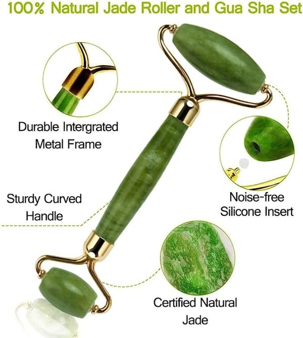 Flawless Jade Roller 2 In 1 Jade Roller & Gua Sha Set