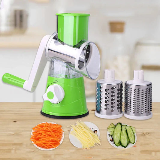 Tabletop Drum Rotary Manual Vegetable Cutter Slicer Multifunctional Kitchen Gadgets Cutting Machine 3 in 1 Combo